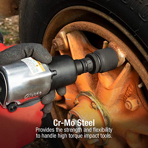 Sunex 2302, 1/2 Inch Drive, 1/2" Female X 3/4" Male Impact Adapter, Cr-Mo Steel, Ball Detent, Tapered Square End, Meets Ansi Standards #TOP3