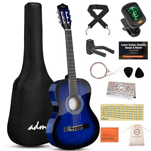 ADM 38-Inch Beginner Classical Guitar Kit with Accessories
