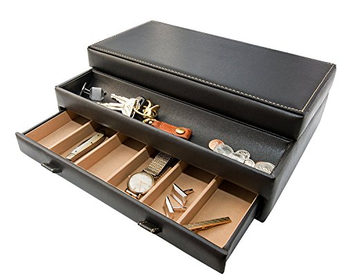 image for Stock Your Home Mens Valet Tray, Men's Jewelry Box, Night Stand Organi
