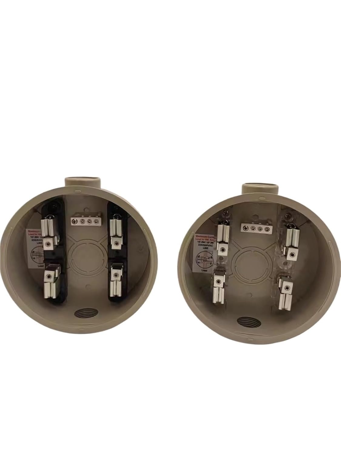 Single Phase Round Meter Base 100A Meter Socket 4 or 5 Jaw max 600V Copper Inner Parts 1+1/4inch 1inch 3/4inch Hole Size(5 Jaws)