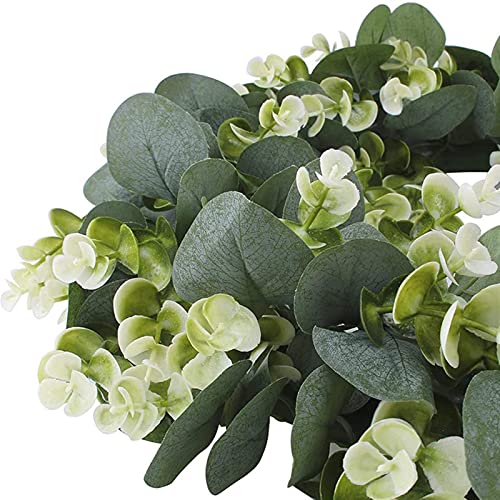 Couronne de Noël en eucalyptus artificiel pour décoration murale et de fenêtre 30 40 cm