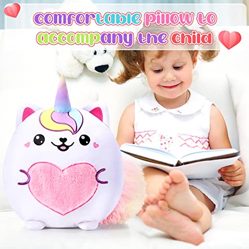 Leyndo 16 Inch Caticorn Plush Throw Pillow Cute Unicorn Cat Stuffed Animals Soft Plush Stuffed Caticorn Pillow For Birthday Valentine's Day Party Favor Gift Sofa Bedroom Kids Room Decor #TOP4