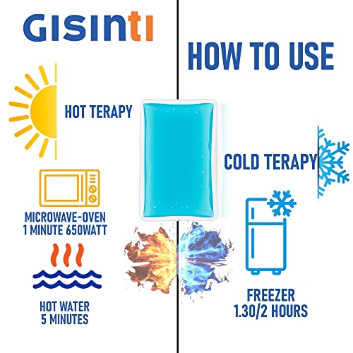 Gisinti Kit Gel Glace Réutilisable Chaud Froid Fabriqué en Italie - Enveloppe Congélateur et Micro-ondes + Sac en Tissu (2 Pièces Maxi) – vue 8