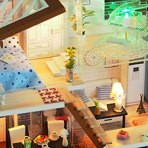 Modellbausätze Mit Möbeln, DIY-Miniatur-Puppenhaus Mit Led-Leuchten, Handgefertigte Mini-Raum-Bastelsets, 3D-Puzzle… – Bild 4