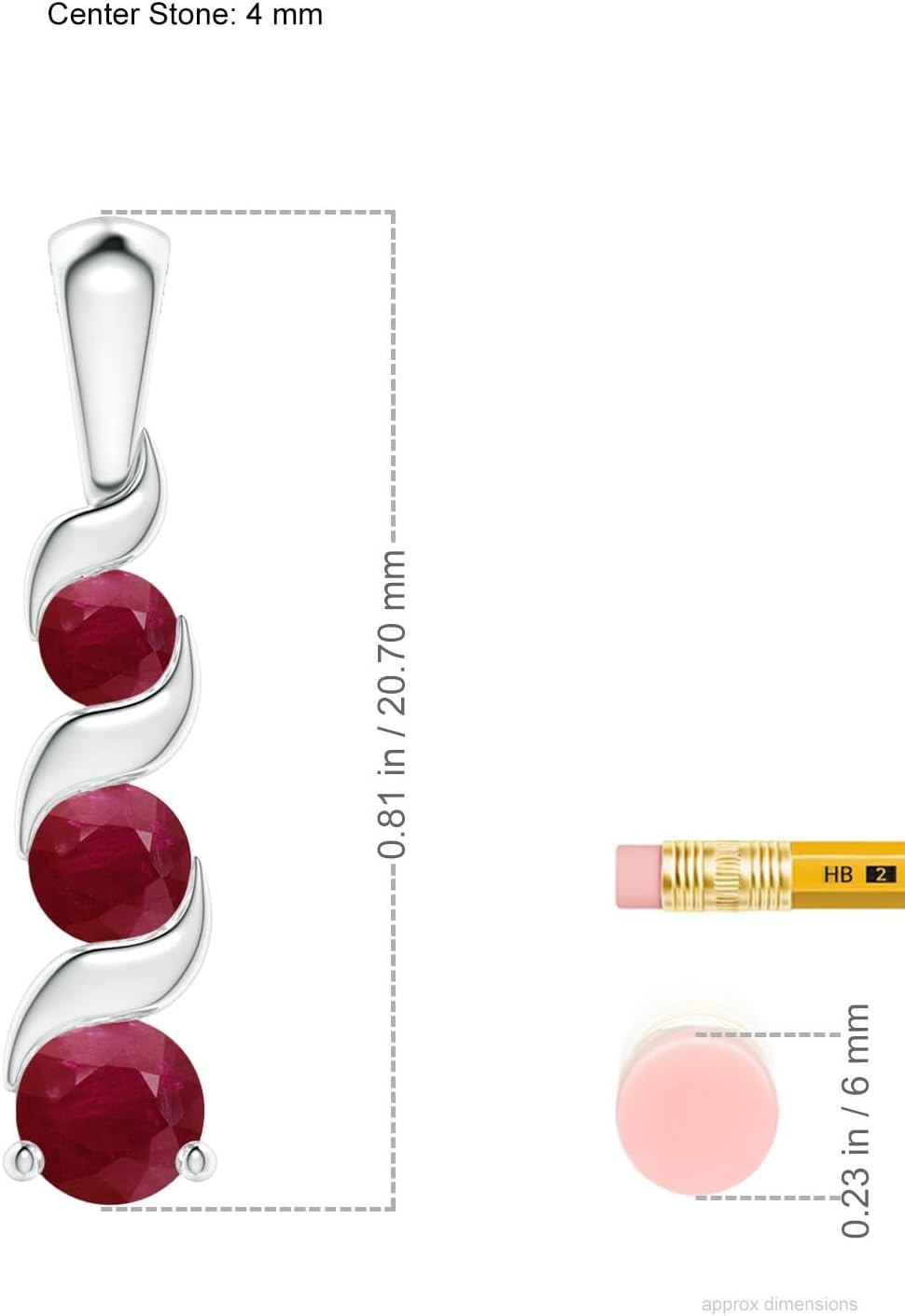 Angara Channel-Set Round Ruby Three Stone Journey Necklace in Sterling Silver | Natural Ruby Three Stone Pendant for Women | July Birthday, Anniversary, Gemstone Jewelry Gift - Image 4