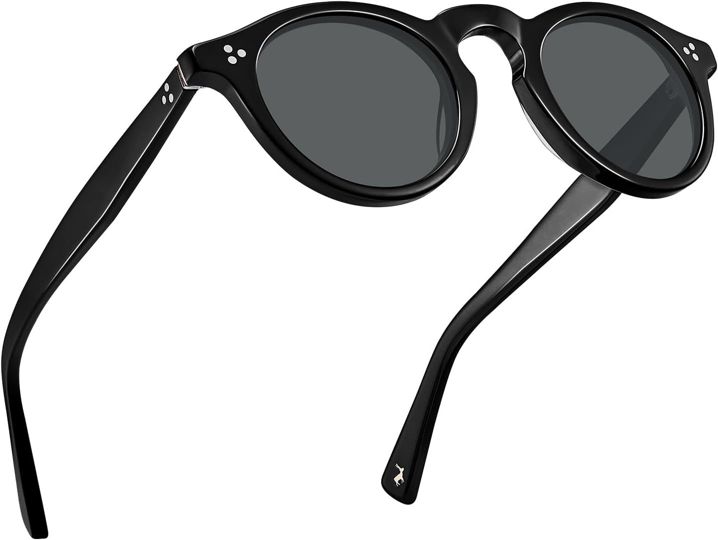 CARFIA Retro Mens Sunglasses Women Polarized UV400 Protection, Small Round Acetate Italian Luxury Style Driving Shades