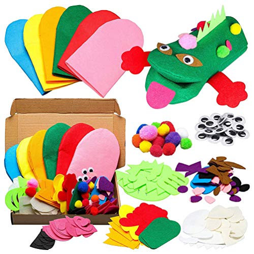 ARTIBETTER Kit de Fabricação de Fantoches de Mão de Feltro Fantoches de Dedo Meias Artesanato Conjun