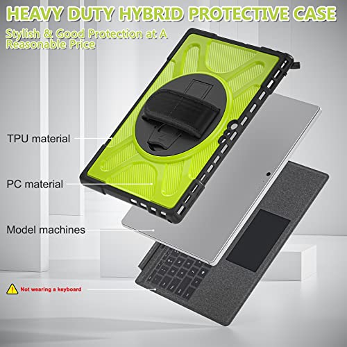 Coque intégrale antichoc 360 pour Surface Pro protégeant votre écran et béquille de tablette jaune