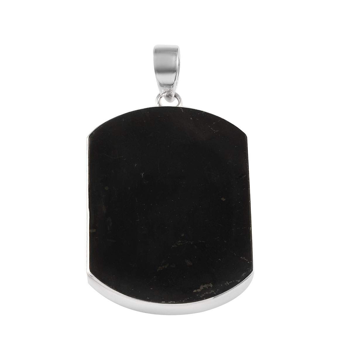 925 Sterling Silver Healing Pain Relief Meditation Anxiety Black Shungite Black Pendant Boho Handmade Jewelry for Women