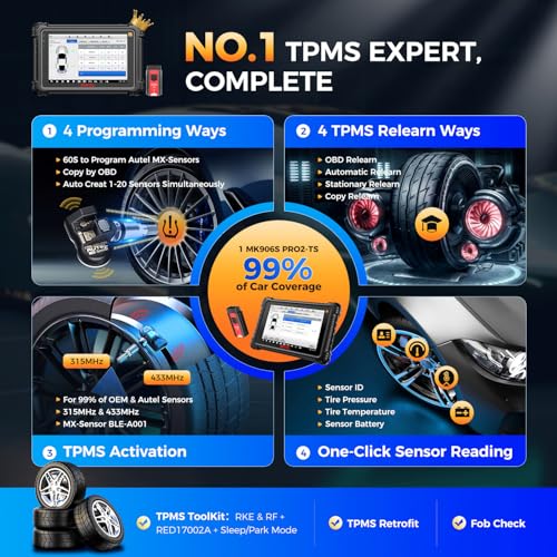 Image of Autel Scanner MaxiCOM MK906S PRO2-TS TPMS Programming Tool, ECU Coding, 2026 Multilingual of MS906 PRO2-TS, V2.0 of MS906 PRO-TS MK906 PRO-TS MP900TS MS906MAX, 3K+ Bidirectional, 40+ Reset, CANFD DoIP