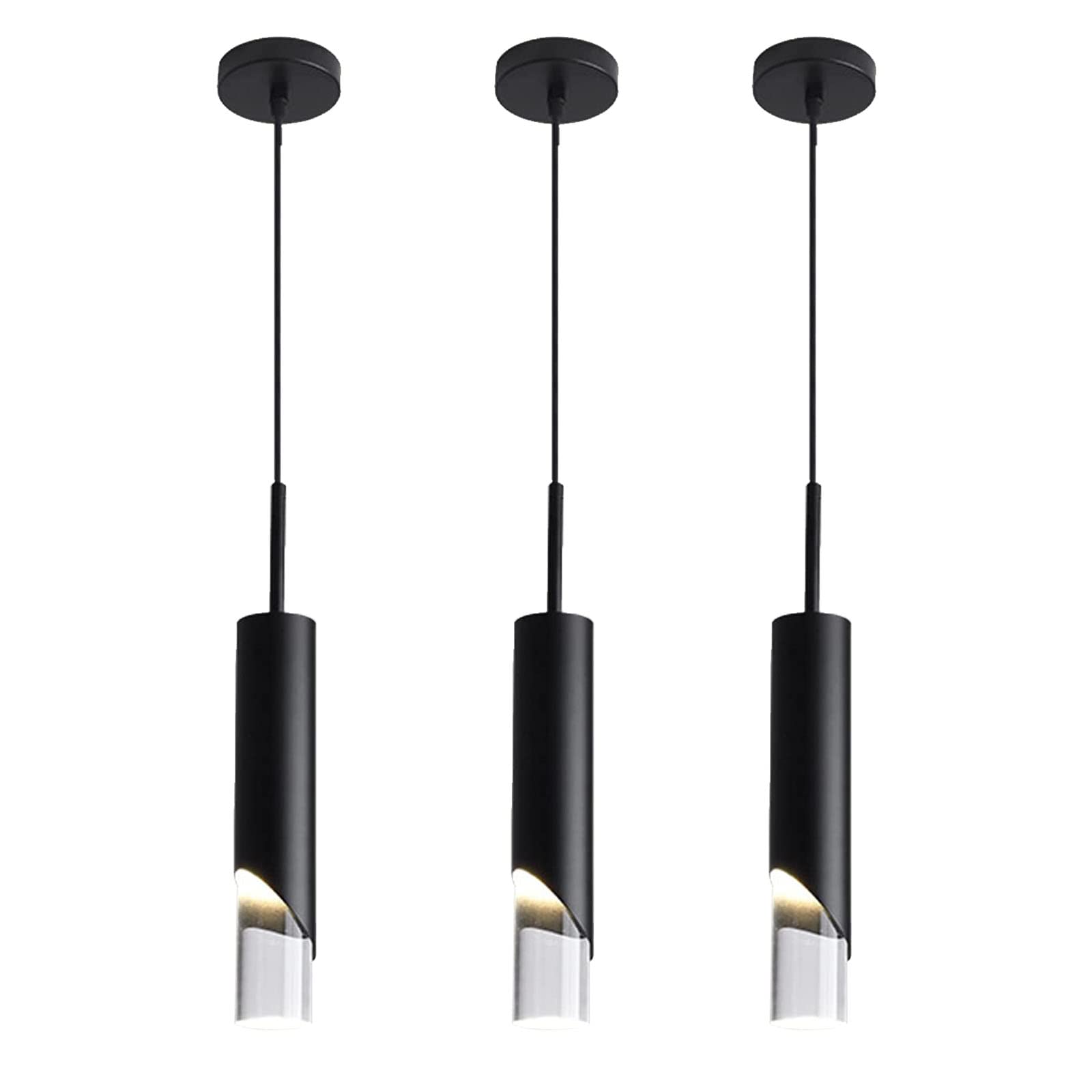 ESSZYIE Modern Pendant Lights, Mini Pendant Light Bedroom Bedside Table Small Chandelier, Pendant Light Kitchen Island Bedroom Dining Room Bar (Black, 3-Pack) โ image 1