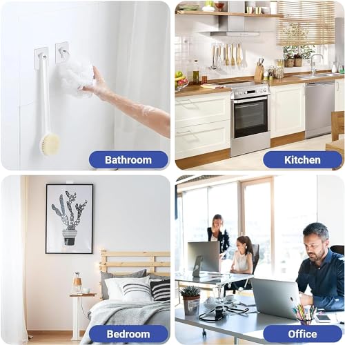 Image of TEKCOOL Wall Hooks for Hanging Strong, 20 Pack Screw Hooks Adhesive Hooks for Wall Heavy Duty, self Adhesive Hook, Wall hangings, Kitchen Accessories Items, Clothes Hanging,Sticky Photo Frame Hangers'