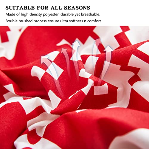 Joyreap 3Pcs Comforter Set, Christmas Theme Red And White Snowflake Pattern, Soft Microfiber Bedding Comforter For All Season (Full/Queen, 88X88 Inches) #TOP5