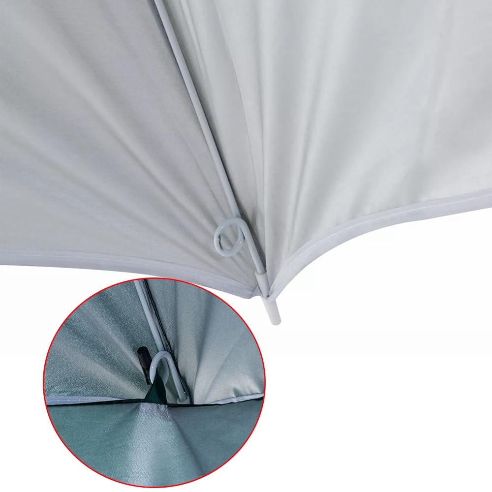 Wytrzymały parasol plażowy 220 cm z namiotem, przenośny baldachim wędkarski i ogrodowy, ochrona przed promieniowaniem UV, odporny na wiatr, idealny do aktywności na świeżym powietrzu (niebieski)
