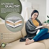 sinnlein® Heizdecke aus Plüsch 180x130cm Grau TÜV SÜD GS geprüft | elektrische Wärmedecke mit Abschaltautomatik | Kuscheldecke | Timerfunktion | 9 Temperaturstufen | waschbar bis 40°C | Digitalanzeige - 3