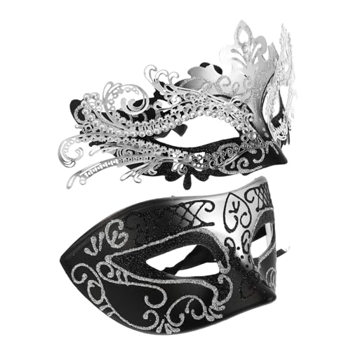 GALPADA 2pcs Butterfly Masquerade Mask for Halloween Elegant Half Face Design Comfortable Lightweight Photography Prop for Parties Festivals for Women and Couples