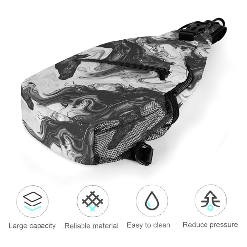 Mochila Crossbody Black Horse Abstract ligera y ajustable miniatura 5