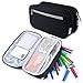 Produktbild Federmäppchen, Bleistift Briefpapier Pouch, Schulbedarf Schreibwaren, Mehrlagige Studenten Federmäppchen Federtasche Schlampermäppchen für Mädchen und Jungen,8.3x4.1x2.4inch,Schwarz