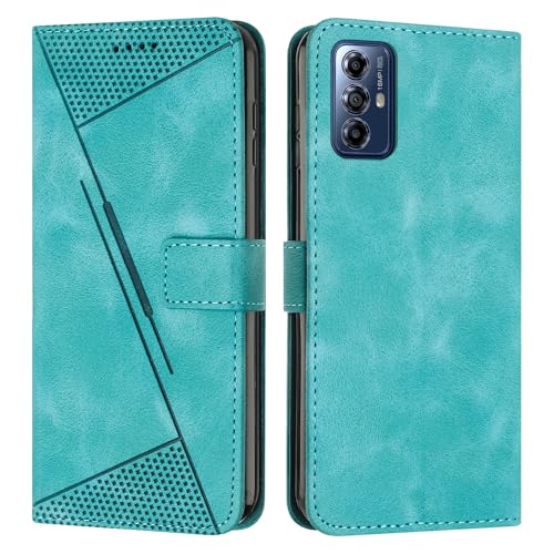 Étui portefeuille pour Motorola Moto G Play 2024 avec porte-carte et dragonne intégrée vert