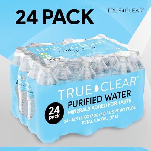 Image of True Clear Purified Drinking Water, 16.9 fl oz Bottles, 24-Pack, BPA-Free