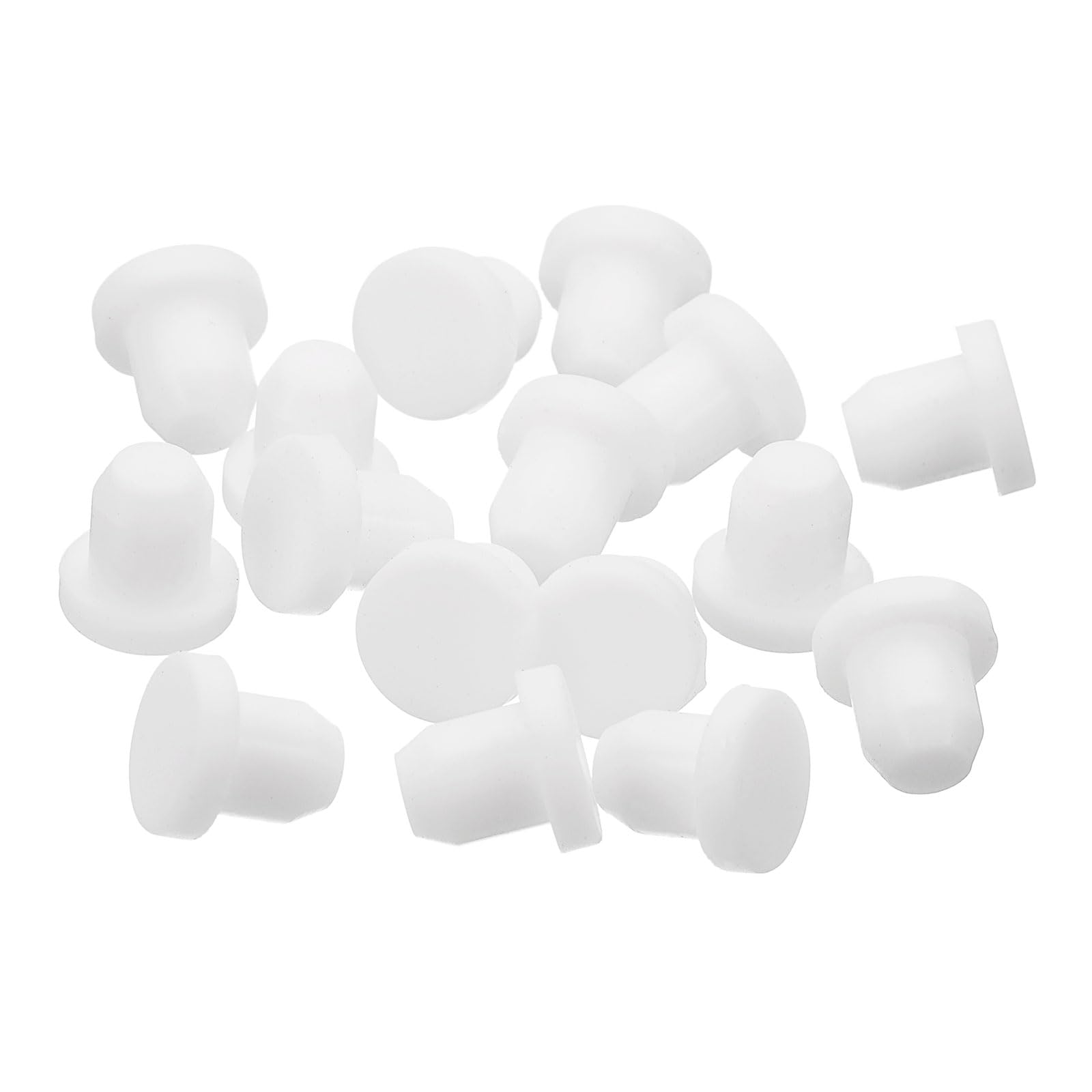 uxcell 16 Pieces White Rubber Stopper, 6.5mm Plug Holes for 6-6.3mm/0.24-0.25" Hole