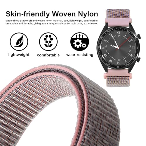 Image of WOCCI Adjustable Nylon Sport Watch Bands with Hook and Loop Fastener, Quick Release Watch Straps for Men and Women, Band Width 18mm 20mm 22mm