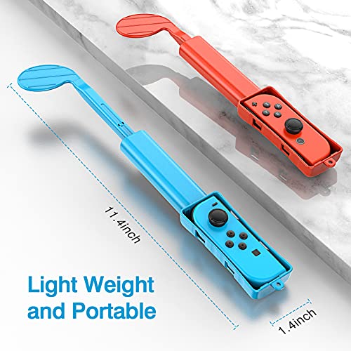 HEYSTOP Switch Mario Golf Club Compatible with Nintendo Switch/Switch OLED Controller Joy-Con, Nintendo Switch/Switch OLED Sports Game Accessories Pack for Mario Golf Super Rush Twin Pack, Red
