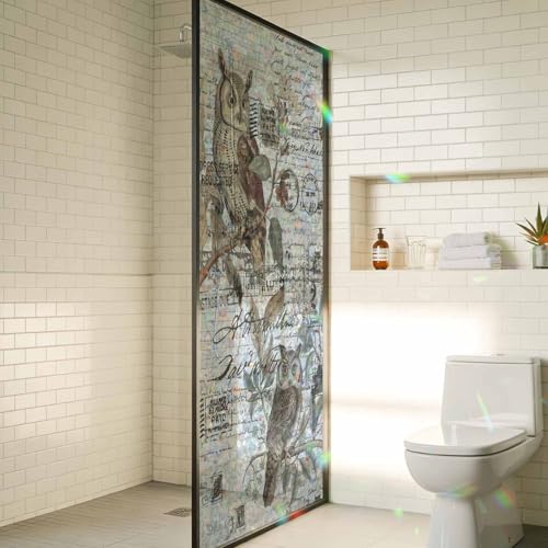 Película para ventana con diseño búho 3D 18x79 in miniatura 4