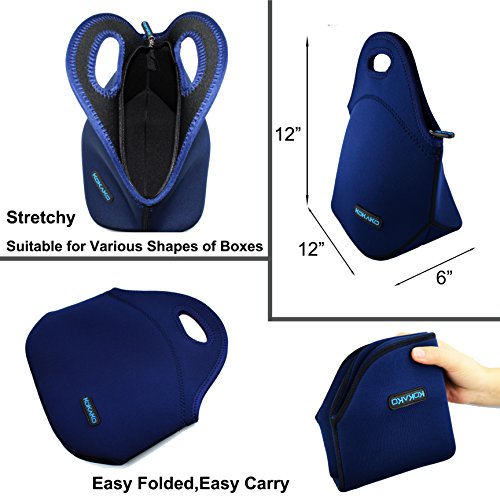 Lunch Boxes Neoprene Lunch Bag By Kokako Tote Washable Insulated Waterproof For Men Women Kids(Royal Blue) #TOP1