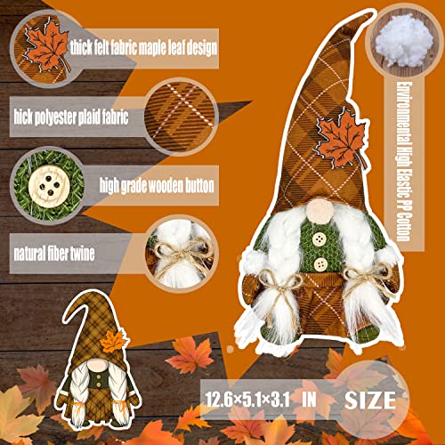 Lovinland Fall Decor 2Pcs Fall Gnomes Fall Decorations For Home With Pumpkin And Maple Leaves For Fall Thanksgiving Autumn Decorations Farmhouse Swedish Tomte Elf Dwarf Harvest Gnomes For Fall Decor #TOP1