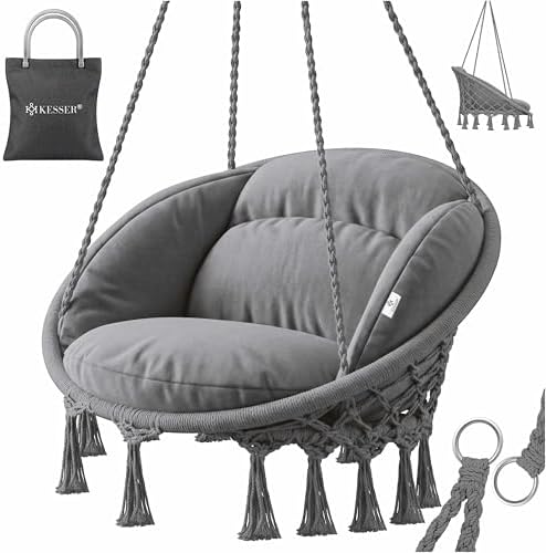 KESSER&reg; Fotel Wiszący z Poduszką - Chill Krzesło Wiszące dla Dorosłych ...