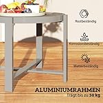 Outsunny Beistelltisch rund in Marmoroptik Grau