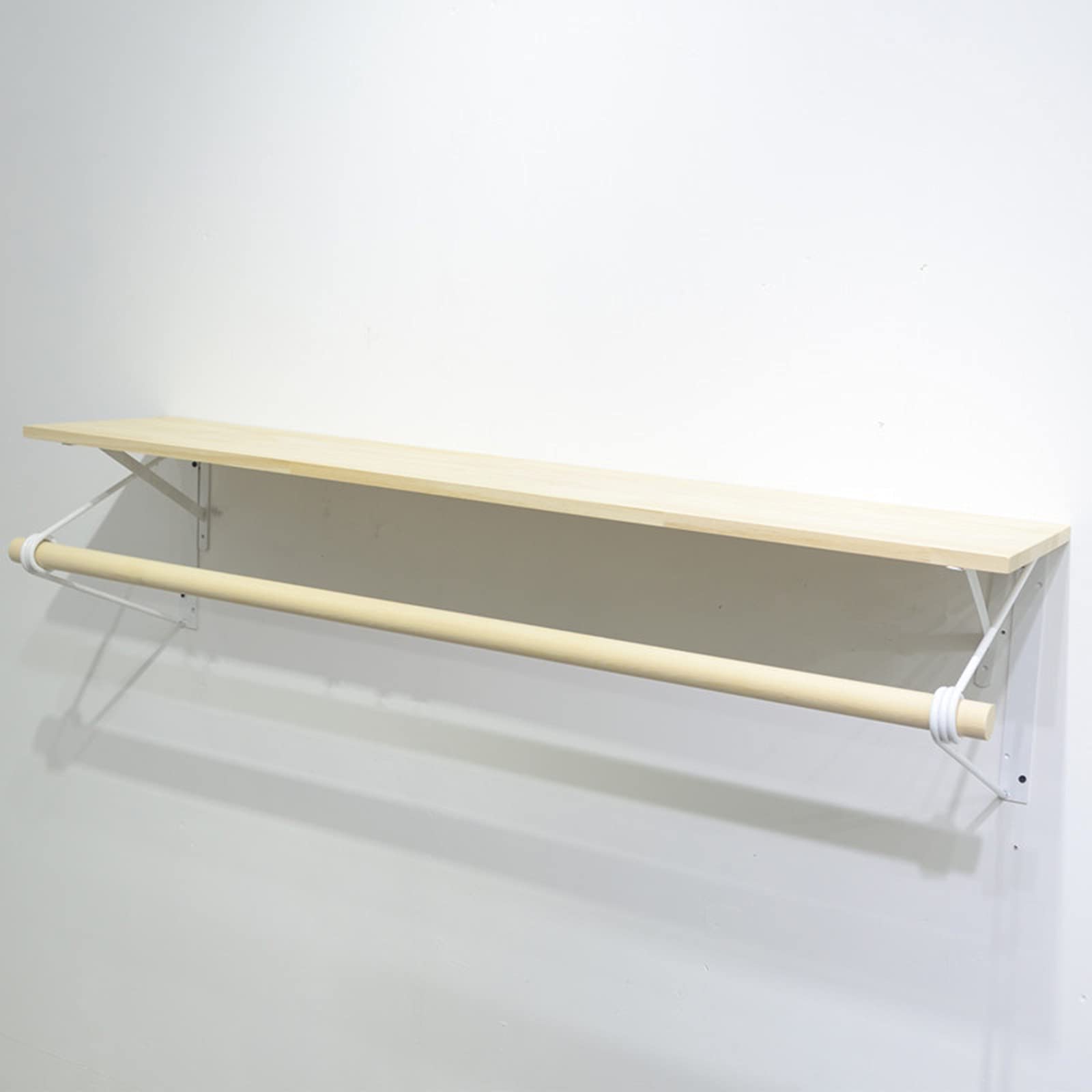 Étagère flottante blanche de 120 cm avec tringle murale robuste - 8