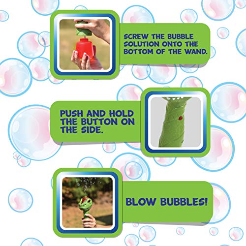 image for Maxx Bubbles Dinosaur Bubble Wand – Light Up Bubble Blower Toy with 