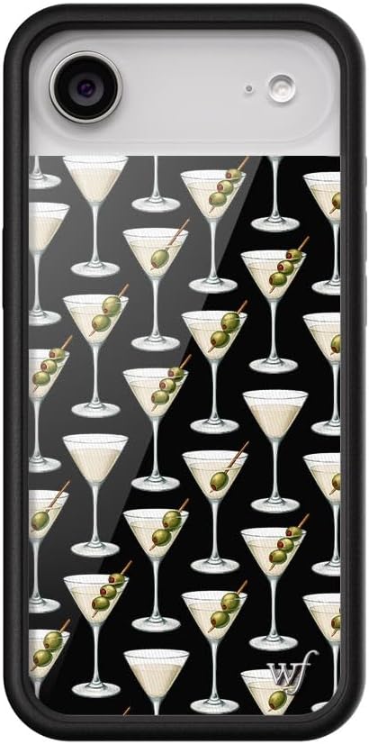 Wildflower Cases - Compatible with iPhone 17 Air | Protective Black Bumper, 6.5ft Drop Test Certified, Women Owned Small Business | Olive Martini Aesthetic Cute Trendy Girl | Collab - Ashtin Earle