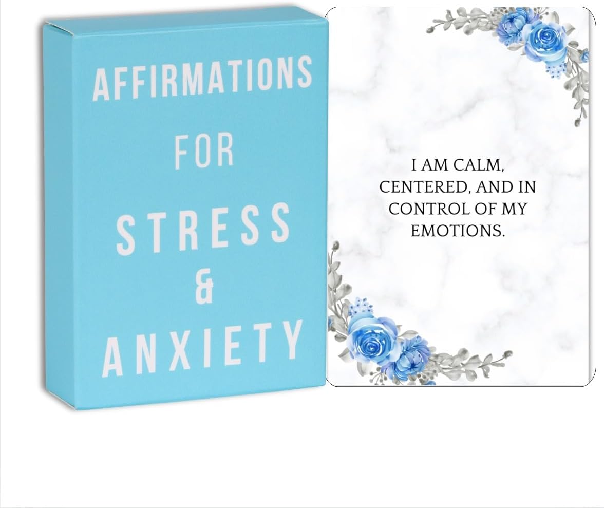 Isaac Liev Affirmation Cards for Stress & Anxiety Relief – 50 Daily Positive Notes & Quotes for Inner Peace, Peaceful & Calm Mind-Mental Health Support- Self-Love -Self-Care