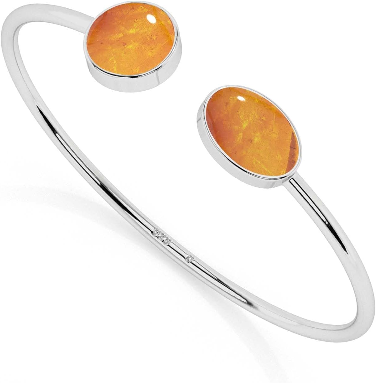 Natural Gemstones 2 Stone Twister Bangle Bracelet for Women in Sterling Silver, Birthstone Jewelry Gifts for Her Birthday, Anniversary