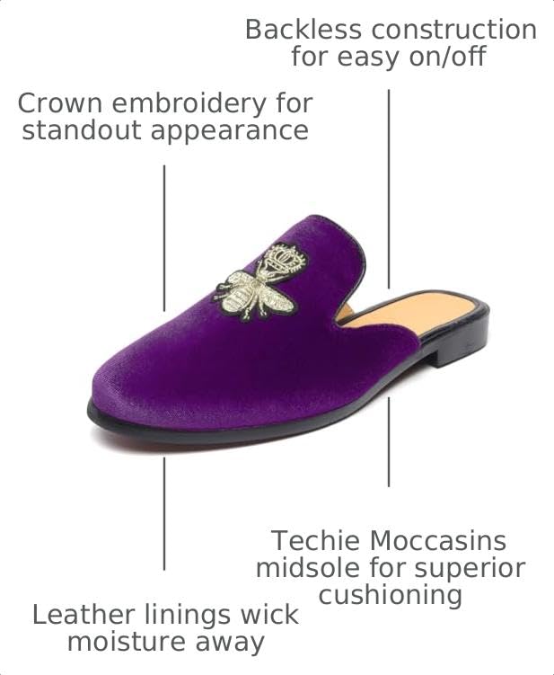 Image of FLQL Mens Shoes Luxury Velvet Gold Buckle Slip-on Penny Loafers Casual Smoking Slippers Indoor Outdoor Sandals Black Size 7-13