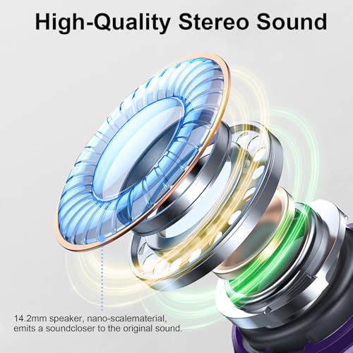 Image of Wireless Headphones Bluetooth 5.4 Earbuds, 2025 Ear buds Deep Bass Hi-Fi Stereo, 4 ENC Noise Cancelling Mic, 40Hrs USB Fast Charging in-Ear Earphones, IP-X7 Waterproof Workout Sport for Android iOS