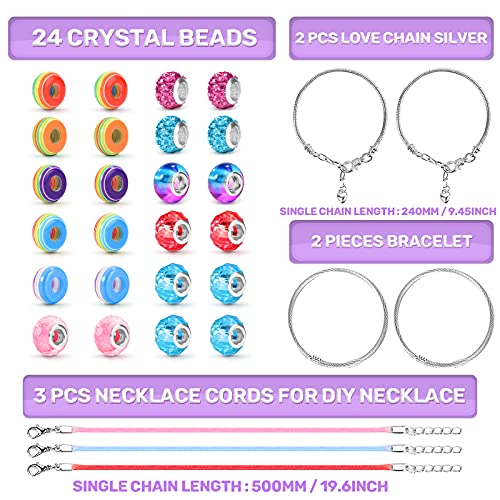 ZOOI Einhorn Geschenke für Mädchen, Schmuck Basteln Mädchen Kinder Spielzeug Mädchen, Weihnachtsgeschenke für Mädchen, Mädchen Geschenke 6-13 Jahre, Bastelset Kinder ab 6 Jahre, Charm Armband Kit DIY - Image 6