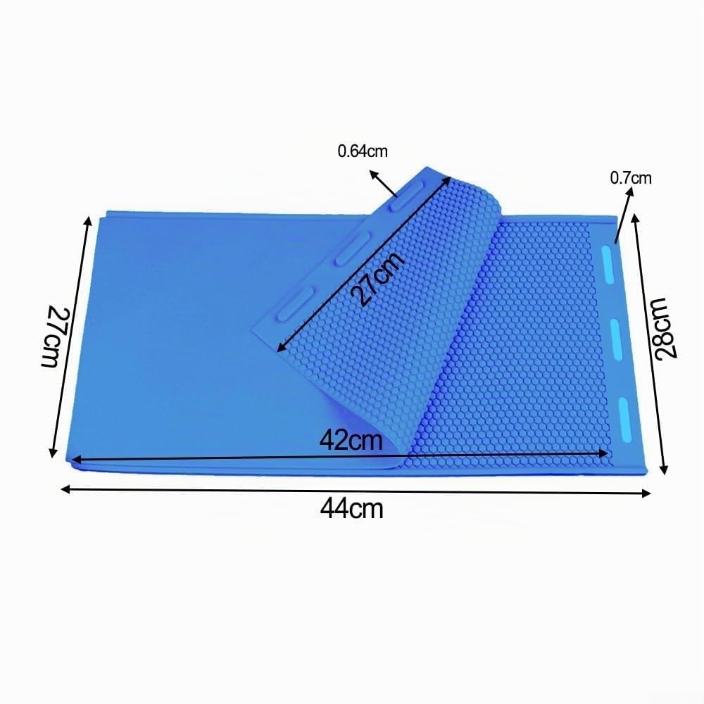 Lot de 2 presses de cire d'abeille en silicone pour fond de teint et fabrication de feuilles de cire d'apiculture, facile à démouler (44 x 27 cm, bleu)