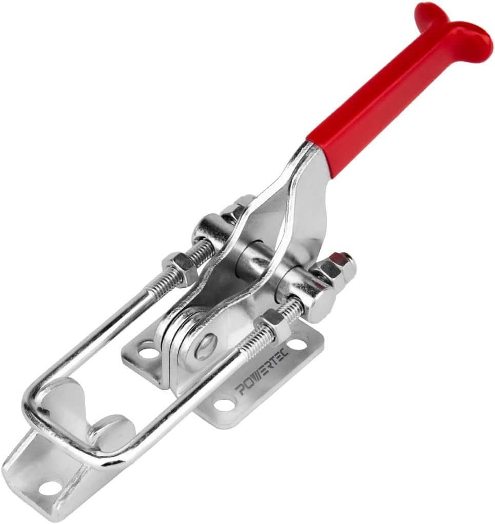 POWERTEC 20306 Heavy Duty Adjustable Latch-Action U Bolt Toggle Clamps 40341-2000 lbs Holding Capacity, 1PK