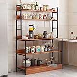 palettenregal vorschriften [Große Arbeitsplatte & Hutch Design] - Die 99cm(B) x 40cm(T) Arbeitsplatte bietet eine Menge Arbeitsfläche für Ihren Ofen, Mikrowelle und andere Küchenutensilien. Die Ablage ist ideal, um Ihre Lieblingskochbücher, Gewürzdosen und Kanister mit Trockenprodukten zu präsentieren, die auf der oberen Ebene platziert werden, um nicht nass zu werden.