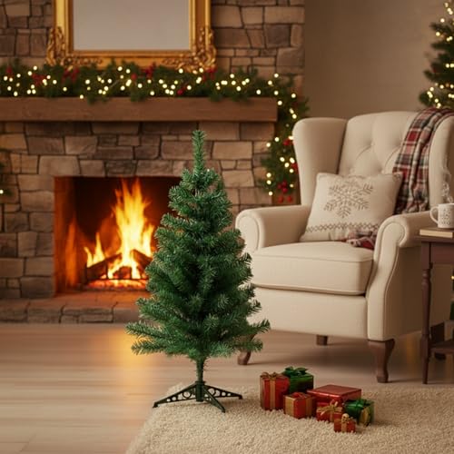 Image of CraftVatika Christmas Tree 3 Feet for Xmas Party Decoration, X Mas Tree for Home Office Table Decor, Christmas Party Items, Merry Christmas Tree with Stand for Xmas