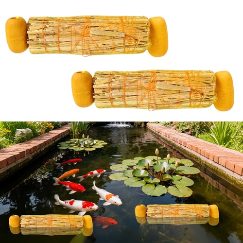 Bompro 2 Pcs Floating Wheat Straw Pond Cleaning Bag for