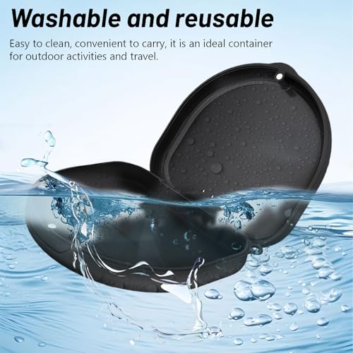 SSKHE Box für Zahnspangen mit Bürste, Werkzeug, Entfernung, kompakte Zahnrinne, kompatibel mit Invisalign, für Erwachsene, Magnetverschluss, Belüftung, Handgelenkschlaufe, Reise (schwarz)