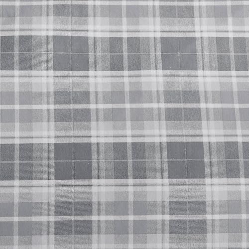 Image of Laura Ashley - Flannel Sheets Twin Size, Anti-Pilling & Wrinkle Resistant Cotton, Touchably Soft for All-Season Comfort - Bed Sheets with Matching Pillowcases & Fitted Sheet (Mulholland Plaid Grey)