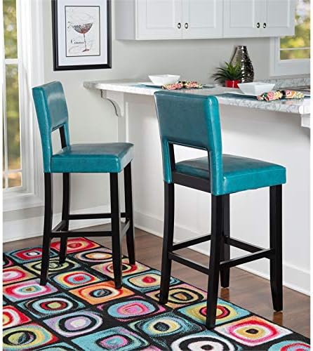 Linon Vega Bar Stool, 19"W x 20"D x 44.5"H, Blue