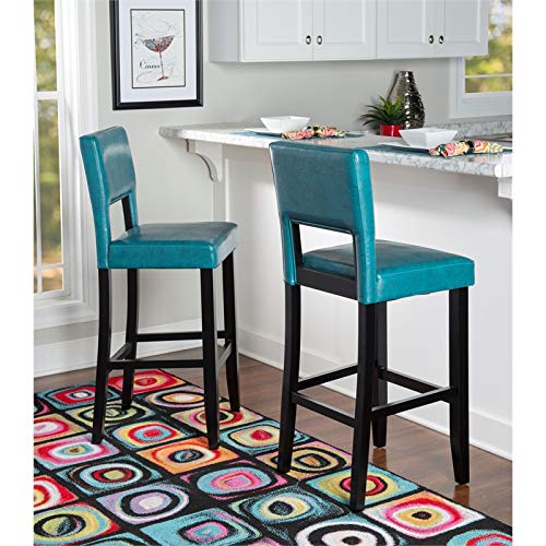 Linon Vega Bar Stool, 19"W X 20"D X 44.5"H, Blue #TOP5