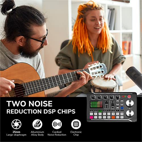 Prisciliano Podcast Equipment Bundle. Audio Interface With Condenser Microphone & Accesories: Sound Card Mixer. Podcast Studio Equipment For Live Streaming, Pc, Karaoke Recording And Gaming. Dj Mixer. #TOP7